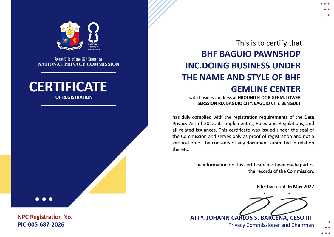 NPC Certificate of Registration